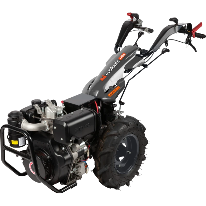 Motocultivator Evotools PLUS, Diesel Kama MTD370, Pornire Electrica, 10CP, 4 timpi racit cu aer