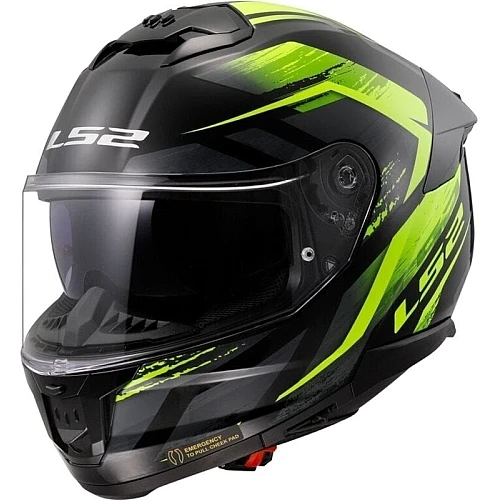 Casca LS2 FF808 Stream II Fury Black/H-V Yellow 2XL