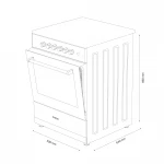 Aragaz Samus SM561XPBS, 4 Arzatoare gaz, Cuptor gaz, Aprindere electrica plita, Timer, Sigurante plita si cuptor, Inox/ Argintiu