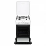 Aragaz Samus SM561ANS, 4 Arzatoare gaz, Cuptor pe gaz, Siguranta plita si cuptor, Geam dublu la cuptor, Alb