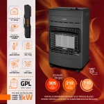Soba Samus RS424P, Trei trepte de putere: 1.5 / 2.8 / 4.2 kW, Aprindere piezoelectrica, Pliabila, Se utilizeaza cu GPL / Butan / Propan, Butelie de pana la 15 kg, Include comutator anti-rasturnare, Negru Soba Samus RS424P, Trei trepte de putere: 1.5 / 2.8 / 4.2 kW, Aprindere piezoelectrica, Pliabila, Se utilizeaza cu GPL / Butan / Propan, Butelie de pana la 15 kg, Include comutator anti-rasturnare, Negru