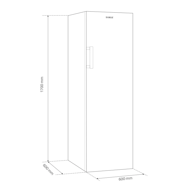 Congelator Samus SC337E, 242 L, Clasa energetica E, Dezghetare manuala, Termostat reglabil, 7 sertare, H 170 cm, Alb