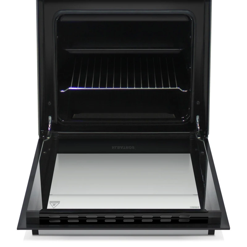 Aragaz Albatros AL452ABS, 4 Arzatoare gaz, 50cm, Cuptor gaz, Siguranta plita si cuptor, Geam dublu la cuptor, Alb