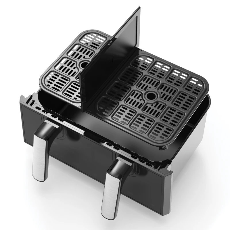 Friteuza cu aer cald Samus AF9BIG-S2500DW, 2500 W, 9 L, Separator compartiment detasabil, 10 programe presetate, Negru Friteuza cu aer cald Samus AF9BIG-S2500DW, 2500 W, 9 L, Separator compartiment detasabil, 10 programe presetate, Negru