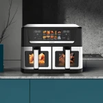 Friteuza dubla cu aer cald Samus AF12TWIN-S2800DW, 12 l, 2800 W, Afisaj electronic color, Timer 0-60 minute, 10 programe (Negru/Inox) Friteuza dubla cu aer cald Samus AF12TWIN-S2800DW, 12 l, 2800 W, Afisaj electronic color, Timer 0-60 minute, 10 programe (Negru/Inox)
