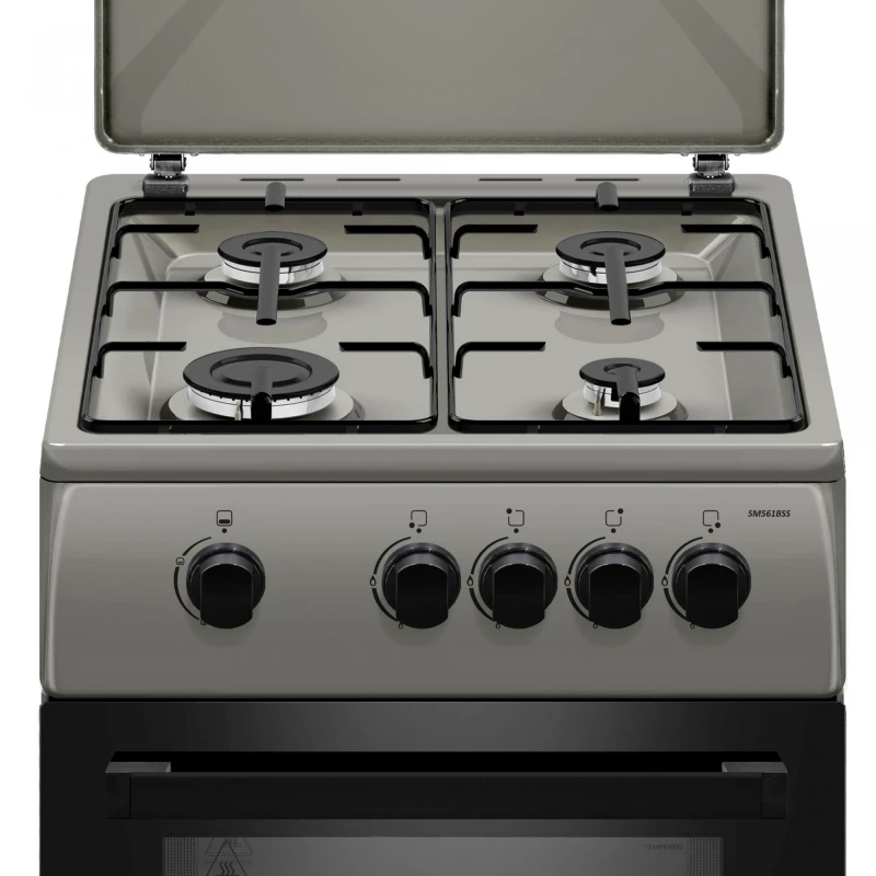 Aragaz Samus SM561BSS, 4 arzatoare, Montat pentru GPL, 50x60 cm (Gri) Aragaz Samus SM561BSS, 4 arzatoare, Montat pentru GPL, 50x60 cm (Gri)