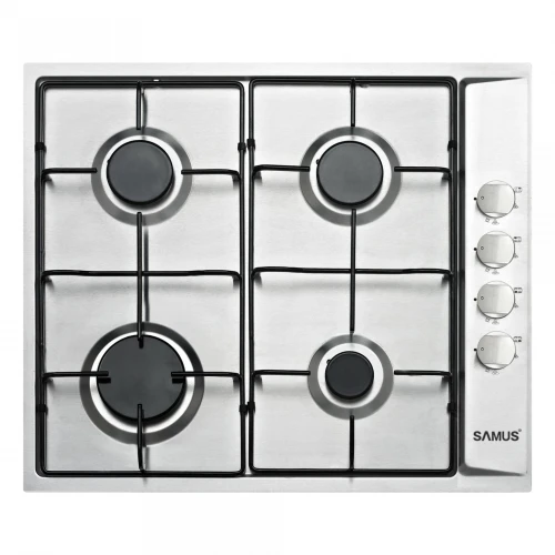 Plita Incorporabila Samus PSG-64SX, 4 arzatoare gaz, Latime 58 cm, Sistem de siguranta la arzatoare, Aprindere electrica, Inox Plita Incorporabila Samus PSG-64SX, 4 arzatoare gaz, Latime 58 cm, Sistem de siguranta la arzatoare, Aprindere electrica, Inox