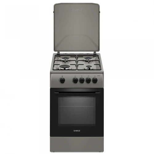 Aragaz Samus SM561BSS, 4 arzatoare, Montat pentru GPL, 50x60 cm (Gri) Aragaz Samus SM561BSS, 4 arzatoare, Montat pentru GPL, 50x60 cm (Gri)