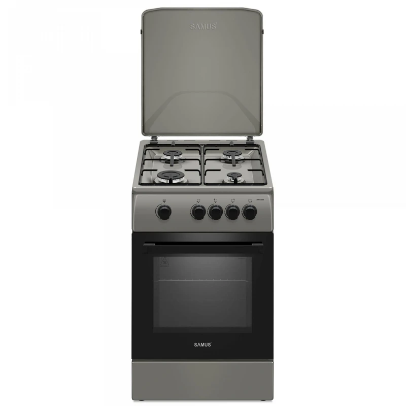 Aragaz Samus SM561BSS, 4 arzatoare, Montat pentru GPL, 50x60 cm (Gri) Aragaz Samus SM561BSS, 4 arzatoare, Montat pentru GPL, 50x60 cm (Gri)