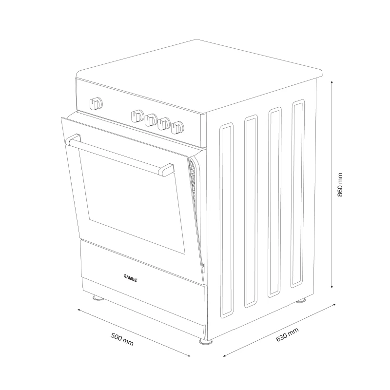 Aragaz Samus SM561BSS, 4 arzatoare, Montat pentru GPL, 50x60 cm (Gri) Aragaz Samus SM561BSS, 4 arzatoare, Montat pentru GPL, 50x60 cm (Gri)