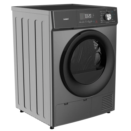 Uscator de rufe Samus SADP-836DS, Pompa de caldura, 8 kg, 15 programe, Clasa D, Igienizare UV, Afisaj electronic (Gri inchis) Uscator de rufe Samus SADP-836DS, Pompa de caldura, 8 kg, 15 programe, Clasa D, Igienizare UV, Afisaj electronic (Gri inchis)