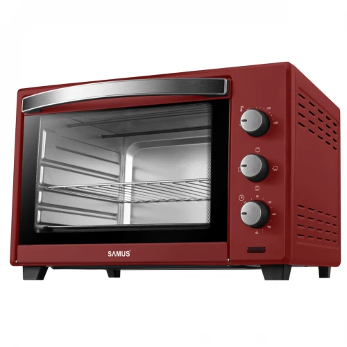 Cuptor electric Samus CS-45RED, 2000 W, 45 L, Control mecanic, Selector programe, Semnal sonor, Rosu Cuptor electric Samus CS-45RED, 2000 W, 45 L, Control mecanic, Selector programe, Semnal sonor, Rosu
