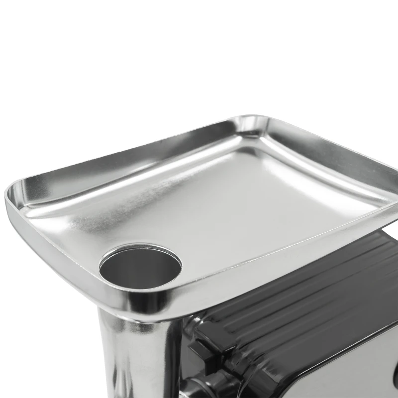 Masina de tocat carne Samus SMT2200X, 2200 W, Cutit din inox, 1 viteza + revers, 3 site din otel, Accesoriu rosii, Accesoriu pentru carnati, Negru/Inox