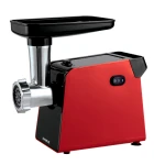 Masina de tocat carne Samus SMT1210RED, 1200 W, cutit din inox, 3 site metalice, accesoriu pentru rosii, accesoriu pentru carnati, culoare rosie