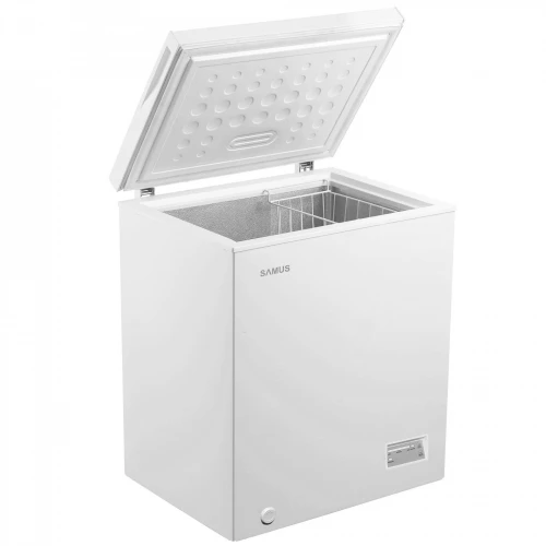 Lada frigorifica Samus LS168E, 142 L, Clasa E, Fast Freeze, Panou electronic cu leduri, Dezghetare manuala, rotile pentru deplasare, H 84.5 cm (Alb) Lada frigorifica Samus LS168E, 142 L, Clasa E, Fast Freeze, Panou electronic cu leduri, Dezghetare manuala, rotile pentru deplasare, H 84.5 cm (Alb)