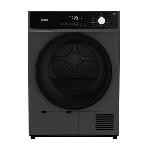 Uscator de rufe Samus SADP-836DS, Pompa de caldura, 8 kg, 15 programe, Clasa D, Igienizare UV, Afisaj electronic (Gri inchis) Uscator de rufe Samus SADP-836DS, Pompa de caldura, 8 kg, 15 programe, Clasa D, Igienizare UV, Afisaj electronic (Gri inchis)