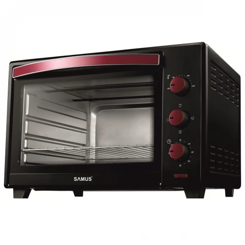 Cuptor electric Samus CS-45B2, 2000 W, 45 L, Control mecanic, Selector programe, Semnal sonor, Negru Cuptor electric Samus CS-45B2, 2000 W, 45 L, Control mecanic, Selector programe, Semnal sonor, Negru