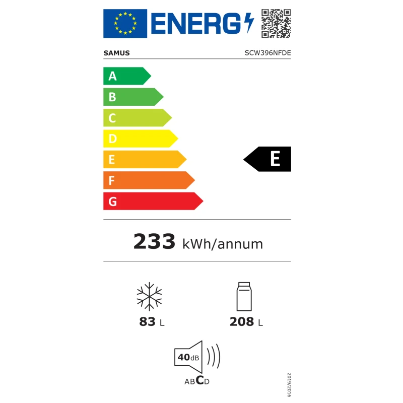 Combina frigorifica Samus SCW396NFDE, 286 l, Clasa E, Dozator de apa, Full No-Frost, Lumina LED, H 186 cm (Alb) Combina frigorifica Samus SCW396NFDE, 286 l, Clasa E, Dozator de apa, Full No-Frost, Lumina LED, H 186 cm (Alb)