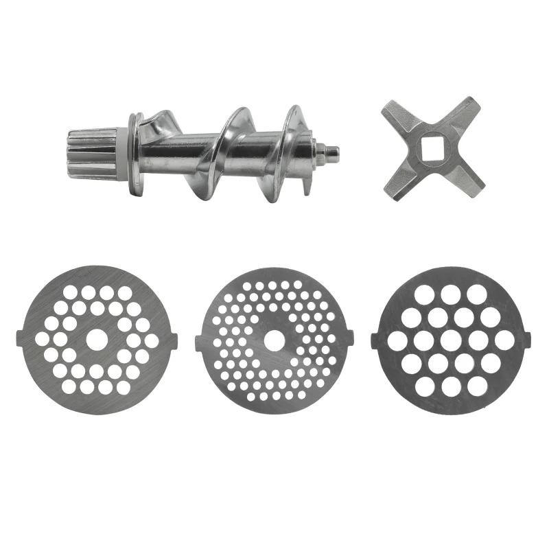 Masina de tocat carne Samus SMT2200X, 2200 W, Cutit din inox, 1 viteza + revers, 3 site din otel, Accesoriu rosii, Accesoriu pentru carnati, Negru/Inox