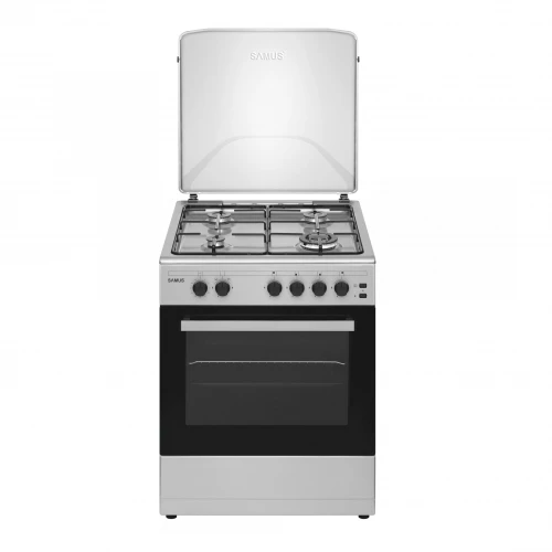 Aragaz Samus SM661XPGS1, Gaz, 4 arzatoare (1 WOK), Aprindere electrica plita, 55 l, Grill, Timer (Inox) Aragaz Samus SM661XPGS1, Gaz, 4 arzatoare (1 WOK), Aprindere electrica plita, 55 l, Grill, Timer (Inox)