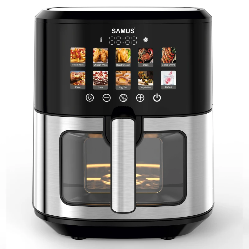 Friteuza cu aer cald Samus AF6.5H-S1701DW, 6.5 l, 1700 W, Timer 0-60 minute, 10 programe (Negru/Inox) Friteuza cu aer cald Samus AF6.5H-S1701DW, 6.5 l, 1700 W, Timer 0-60 minute, 10 programe (Negru/Inox)