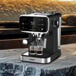Espressor Samus Impression 20, 20 bari, 5 optiuni cafea, Touch Control, rezervor apa 1.5l, 1350W, Ecran afisare temperatura apa, Sistem electronic de incalzire, Negru
