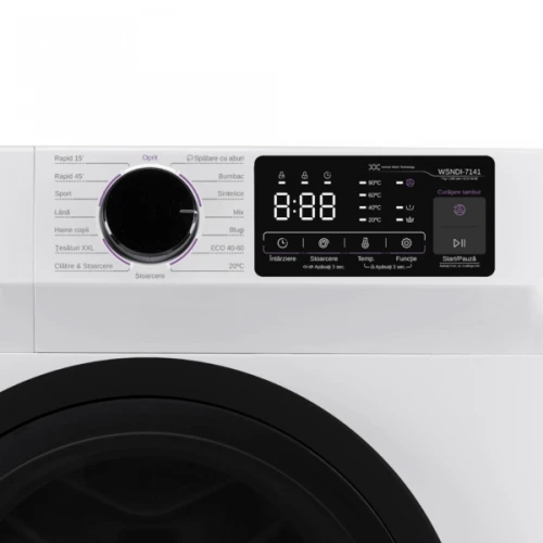 Masina de spalat rufe Samus WSNDI-7141,7 Kg, Motor inverter, 15 Programe, Clasa energetica A, Termostat reglabil, Program ECO 40-60°C, Blocare acces copii Masina de spalat rufe Samus WSNDI-7141,7 Kg, Motor inverter, 15 Programe, Clasa energetica A, Termostat reglabil, Program ECO 40-60°C, Blocare acces copii
