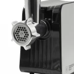 Masina de tocat carne Samus SMT2200X, 2200 W, Cutit din inox, 1 viteza + revers, 3 site din otel, Accesoriu rosii, Accesoriu pentru carnati, Negru/Inox