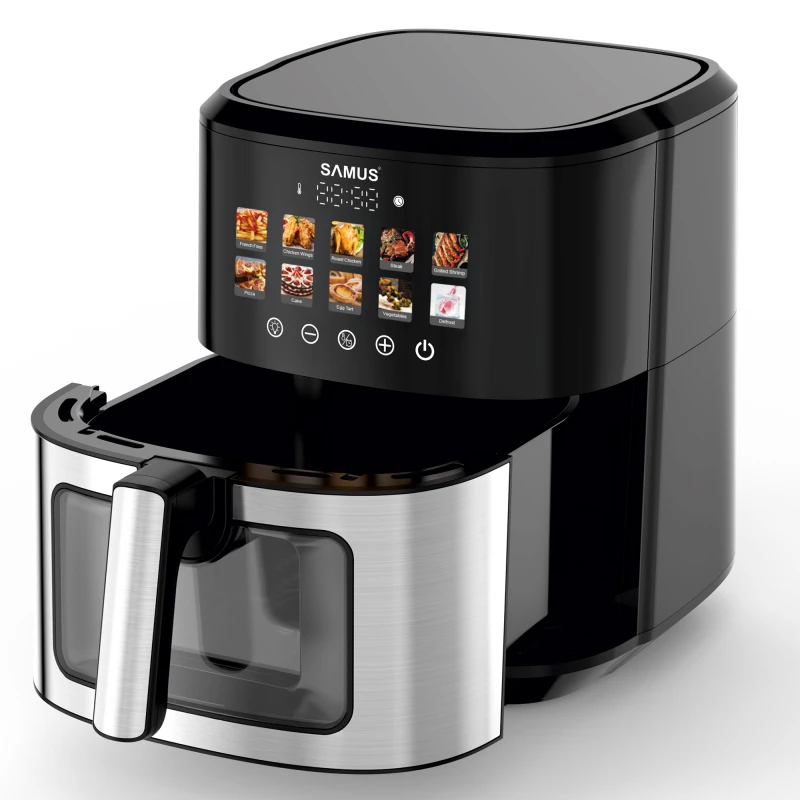 Friteuza cu aer cald Samus AF6.5H-S1701DW, 6.5 l, 1700 W, Timer 0-60 minute, 10 programe (Negru/Inox) Friteuza cu aer cald Samus AF6.5H-S1701DW, 6.5 l, 1700 W, Timer 0-60 minute, 10 programe (Negru/Inox)