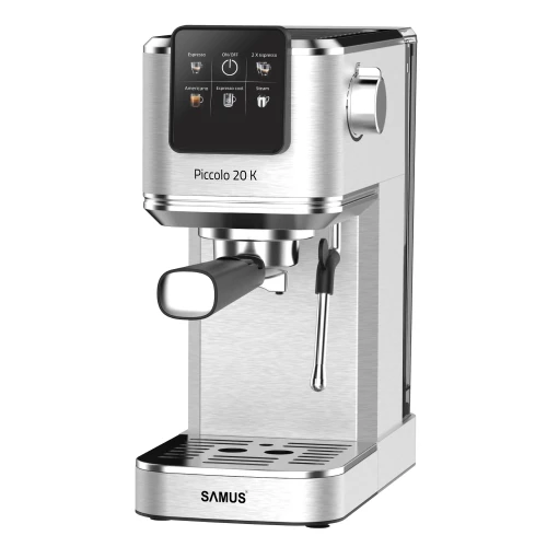 Espressor manual Samus PICCOLO 20 K, 1350 W, 20 bari, Rezervor 1.2 l, 5 bauturi, Utilizare cafea macinata sau capsule (Inox) Espressor manual Samus PICCOLO 20 K, 1350 W, 20 bari, Rezervor 1.2 l, 5 bauturi, Utilizare cafea macinata sau capsule (Inox)