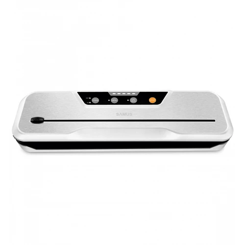 Aparat de vidat si sigilat Samus VACUUMALL, 110 W, Capacitate pompa ~ 80 kpa (9 litri/min), Setare tip aliment, sigilare, vidare + sigilare, conexiune la vid extern, Rezervor captare lichid (15 ml)
