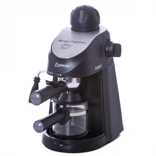 Espressor Samus Essenza, 3.5 bari, Rezervor 0.24 L, Capacitate 4 ceşti, Filtru inox, Cană gradată, Negru/Inserție inox Espressor Samus Essenza, 3.5 bari, Rezervor 0.24 L, Capacitate 4 ceşti, Filtru inox, Cană gradată, Negru/Inserție inox