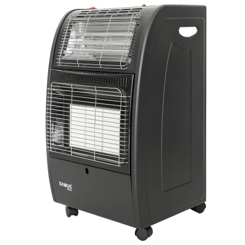 Soba pe gaz Samus RS422Q, alimentare la butelie, aprindere piezoelectrica, 3 trepte de putere, senzor lipsa oxigen, senzor prezenta flacara, culoare negru Soba pe gaz Samus RS422Q, alimentare la butelie, aprindere piezoelectrica, 3 trepte de putere, senzor lipsa oxigen, senzor prezenta flacara, culoare negru
