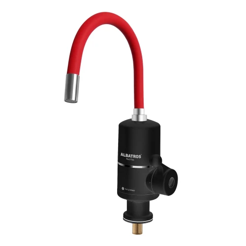 Albatros Robinet Electric Red Flex, 3300 W, carcasa neagra + pipa rosie, conducta din cupru, reglaj al temperaturii, debit apa fierbinte: 2-2.5 L/min Albatros Robinet Electric Red Flex, 3300 W, carcasa neagra + pipa rosie, conducta din cupru, reglaj al temperaturii, debit apa fierbinte: 2-2.5 L/min