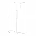 Congelator Samus SCXE346NFE, 274 L, Full No Frost, Multi Air Flow System, Afisaj Led, 3 rafturi din sticla, 3 sertare + 1 sertar Jumbo Box, Clasa energetica E, H 185 cm, Inox/ Argintiu