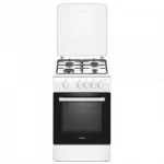Aragaz Samus SM561ANS, 4 Arzatoare gaz, Cuptor pe gaz, Siguranta plita si cuptor, Geam dublu la cuptor, Alb