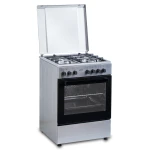 Aragaz SAMUS SM662AENS1, Gaz+Electric, 4 arzatoare, Wok, Cuptor electric 56 l, 7 functii, Clasa A (Inox)