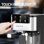 Espressor Samus Latteccino 20, 20 bari, rezervor lapte 500 ml, 6 tipuri bauturi, 1350 W, Rezervor apa 1.5 l, Sistem rapid de incalzire thermalblock, Inox/ Negru