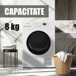 Uscator de rufe Samus SGDP-824, Pompa de caldura, 8 kg, 16 programe, Clasa E, Afisaj Electronic