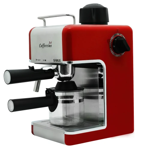 Espressor Samus Caffeccino, 3.5 bar, 800 W, Rosu / Inox Espressor Samus Caffeccino, 3.5 bar, 800 W, Rosu / Inox