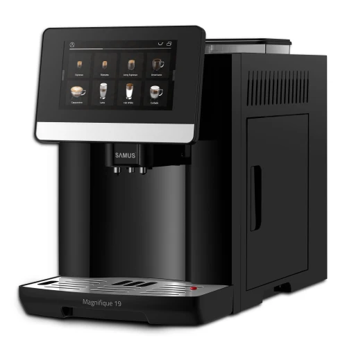 Espressor automat Samus Magnifique 19, Putere 1200-1450 W, 19 bari, Rezervor apa 1.7 L, Recipient cafea boabe 250 g, 20 tipuri bauturi, Sistem extractie lapte cu furtun 25 cm, Inaltime reglabila duze cafea Espressor automat Samus Magnifique 19, Putere 1200-1450 W, 19 bari, Rezervor apa 1.7 L, Recipient cafea boabe 250 g, 20 tipuri bauturi, Sistem extractie lapte cu furtun 25 cm, Inaltime reglabila duze cafea