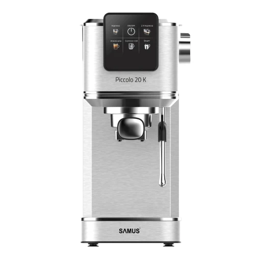 Espressor manual Samus PICCOLO 20 K, 1350 W, 20 bari, Rezervor 1.2 l, 5 bauturi, Utilizare cafea macinata sau capsule (Inox) Espressor manual Samus PICCOLO 20 K, 1350 W, 20 bari, Rezervor 1.2 l, 5 bauturi, Utilizare cafea macinata sau capsule (Inox)