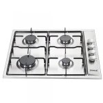 Plita Incorporabila Samus PSG-64SX, 4 arzatoare gaz, Latime 58 cm, Sistem de siguranta la arzatoare, Aprindere electrica, Inox