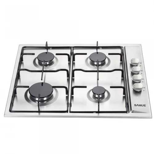 Plita Incorporabila Samus PSG-64SX, 4 arzatoare gaz, Latime 58 cm, Sistem de siguranta la arzatoare, Aprindere electrica, Inox Plita Incorporabila Samus PSG-64SX, 4 arzatoare gaz, Latime 58 cm, Sistem de siguranta la arzatoare, Aprindere electrica, Inox