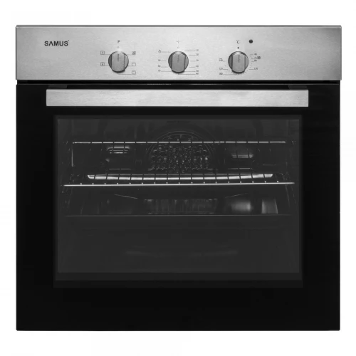 Cuptor incorporabil Samus SC616GTXV, Electric, 62 L, 5 functii, Timer, Ventilatie tangentiala de racire, Clasa A, Geam Low-E, Butoane ergonomice, Maner metalic, Negru/Inox Cuptor incorporabil Samus SC616GTXV, Electric, 62 L, 5 functii, Timer, Ventilatie tangentiala de racire, Clasa A, Geam Low-E, Butoane ergonomice, Maner metalic, Negru/Inox