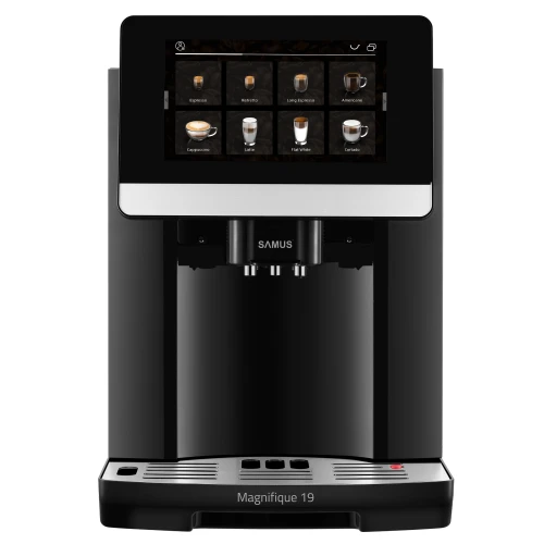 Espressor automat Samus Magnifique 19, Putere 1200-1450 W, 19 bari, Rezervor apa 1.7 L, Recipient cafea boabe 250 g, 20 tipuri bauturi, Sistem extractie lapte cu furtun 25 cm, Inaltime reglabila duze cafea Espressor automat Samus Magnifique 19, Putere 1200-1450 W, 19 bari, Rezervor apa 1.7 L, Recipient cafea boabe 250 g, 20 tipuri bauturi, Sistem extractie lapte cu furtun 25 cm, Inaltime reglabila duze cafea
