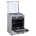 Aragaz SAMUS SM662AENS1, Gaz+Electric, 4 arzatoare, Wok, Cuptor electric 56 l, 7 functii, Clasa A (Inox)