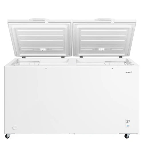 Lada frigorifica Samus LS556E, Capacitate neta 508 litri, Clasa energetica E, Panou de control cu indicator luminos, Alb Lada frigorifica Samus LS556E, Capacitate neta 508 litri, Clasa energetica E, Panou de control cu indicator luminos, Alb