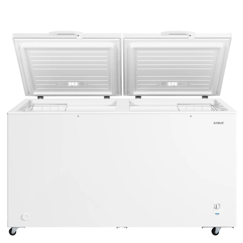 Lada frigorifica Samus LS556E, Capacitate neta 508 litri, Clasa energetica E, Panou de control cu indicator luminos, Alb Lada frigorifica Samus LS556E, Capacitate neta 508 litri, Clasa energetica E, Panou de control cu indicator luminos, Alb