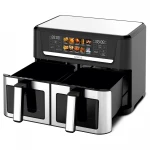 Friteuza dubla cu aer cald Samus AF12TWIN-S2800DW, 12 l, 2800 W, Afisaj electronic color, Timer 0-60 minute, 10 programe (Negru/Inox) Friteuza dubla cu aer cald Samus AF12TWIN-S2800DW, 12 l, 2800 W, Afisaj electronic color, Timer 0-60 minute, 10 programe (Negru/Inox)